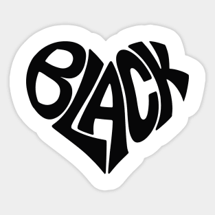 BLACK | Black in Heart Shape Sticker